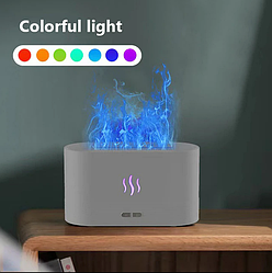 Аромадиффузор - ночник с эффектом пламени Flame Humidifier SL-168  Белый Матовый/Цветное пламя