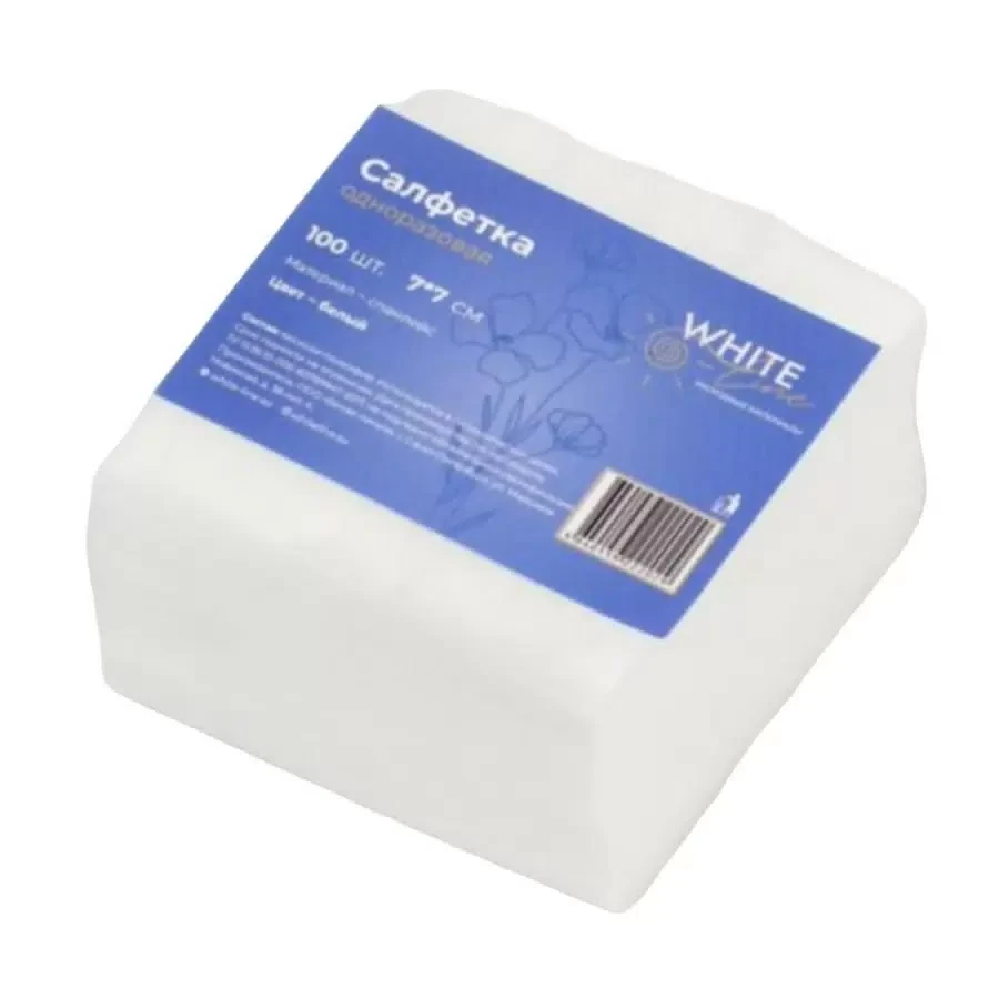 Салфетка пачка White line №100, 37-40 г/м, штрихкод 4640159220940 (р-р 8х40см; цв.белый), страна происх.