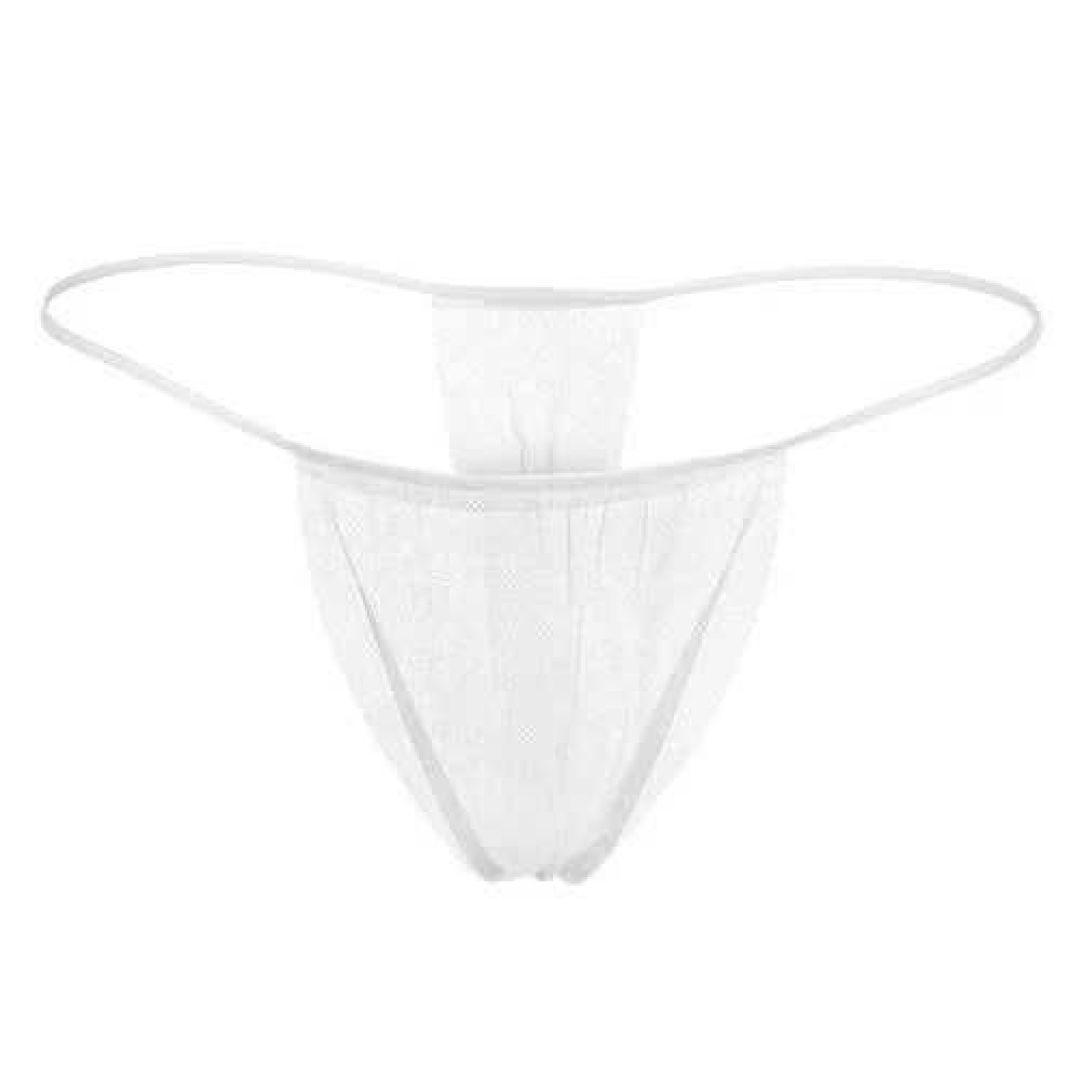 M1HY303257WH Трусики "Tanga" женские, одноразовые, для процедур, 100 шт. в пакете, 100/500 (цв. белый), страна