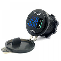 Цифровой, врезной автомобильный вольтметр KICX KVAC-QC3.0-1B