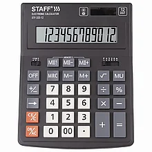 Калькулятор STAFF настольный STF-333 12 разрядов, двойное питание, 200x154 мм