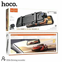 Видеорегистратор "Hoco" DI36 в зеркале с задней камерой и ночной съемкой / Сенсорный экран, авторегистратор зе