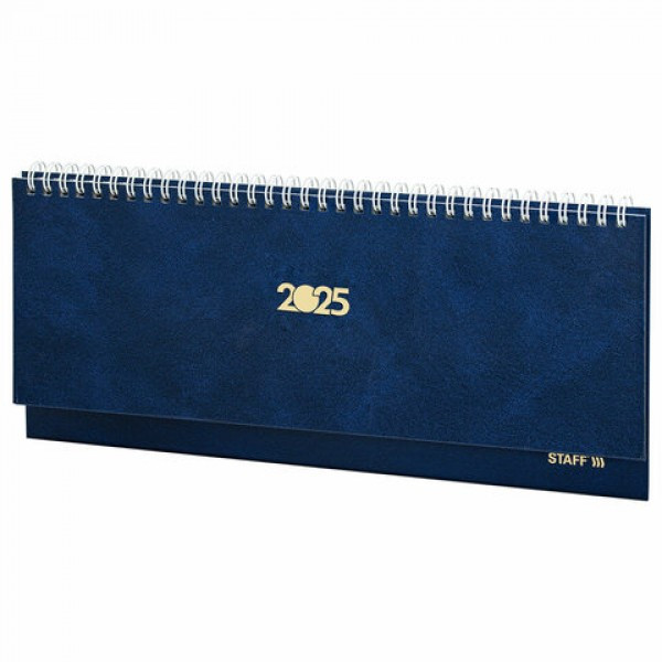 Планинг датированный 2025 300х130мм, STAFF, гребень, обложка бумвинил, 64л, синий, 116045