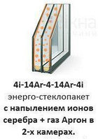 Энерго-стеклопакет с напылением ионов серебра + газ Аргон в 2-х камерах