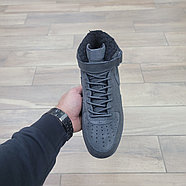 Кроссовки Nike Air Force 1 Mid Dark Gray с мехом, фото 3