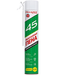 РЕАЛИСТ Пена монтажная бытовая REALIST Green 45л всесезонная 750 мл
