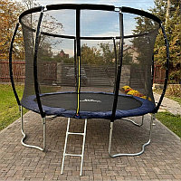 Батут SKYJUMP (скайджамп) MASTER blue 312 cм (4 ноги) с защитной сеткой и лестницей