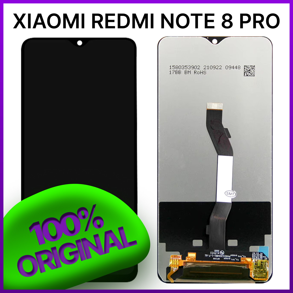 Экран Xiaomi Redmi Note 8 Pro Original 100% c тачскрином, черный