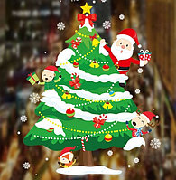 Наклейка Новогодняя елочка 60х90 см, разноцветный (арт.6230970)