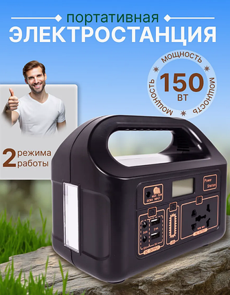 Переносная электростанция 150 Вт / Мощный PowerBank переменного и постоянного тока 110 В/220 В, фото 2