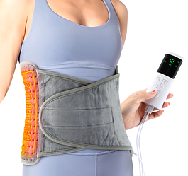 Электрогрелка плюшевая для спины, живота Waist Heating Belt (220V, 6 температурных режимов, 4 режима таймера)