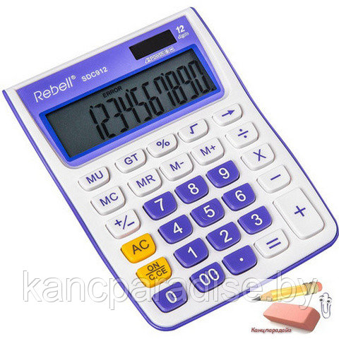 Калькулятор Rebell-BDC912ВХ, 12-разрядный, арт.RE-SDC912VL/BL BX