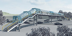Реконструкция пешеходного моста над дорогой М2 Минск
