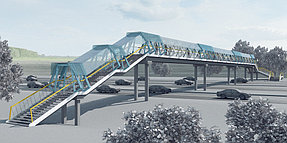 Реконструкция пешеходного моста над дорогой М2 Минск 1