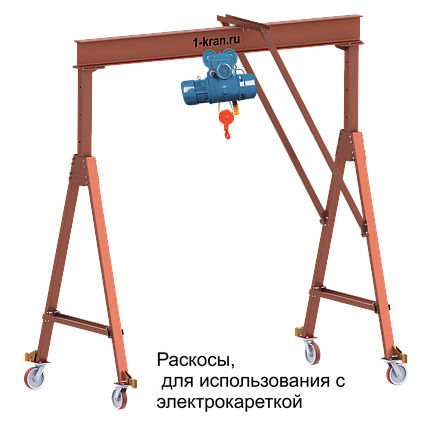 Однобалочный козловой кран 1т, 2т, 3 т, 5 тонн., фото 2