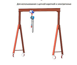 Однобалочный козловой кран 1т, 2т, 3 т, 5 тонн., фото 2