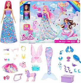 Адвент календарь Barbie, модная кукла и 24 аксессуара-сюрприза, HRG90