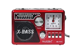 Радиоприемник Waxiba XB-741C Bluetooth, USB, SD, часы, фонарик