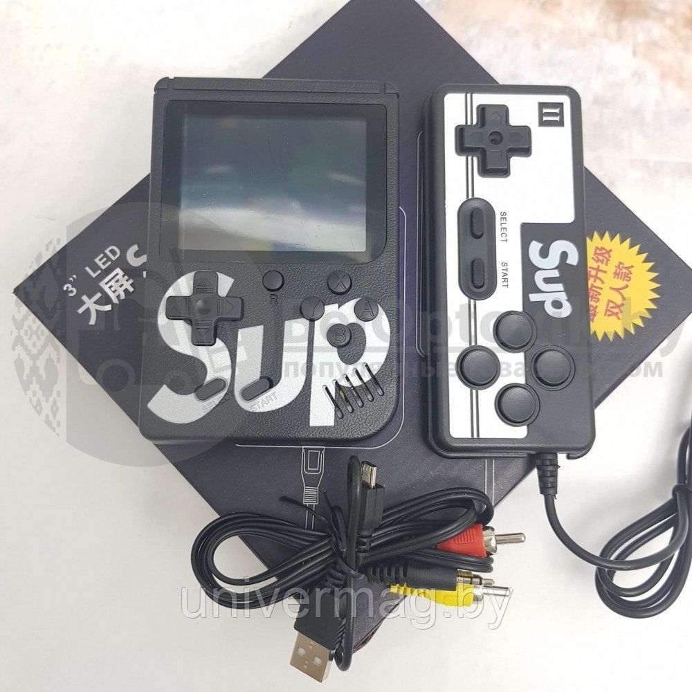 Портативная приставка с джойстиком Retro FC Game Box PLUS Sup Dendy 3 400in1 Белый с красным джойстиком - фото 4 - id-p233322935