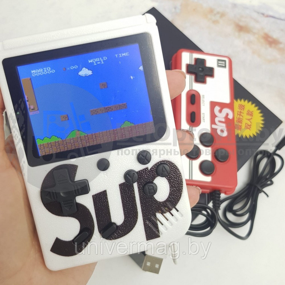 Портативная приставка с джойстиком Retro FC Game Box PLUS Sup Dendy 3 400in1 Белый с красным джойстиком - фото 7 - id-p233322935