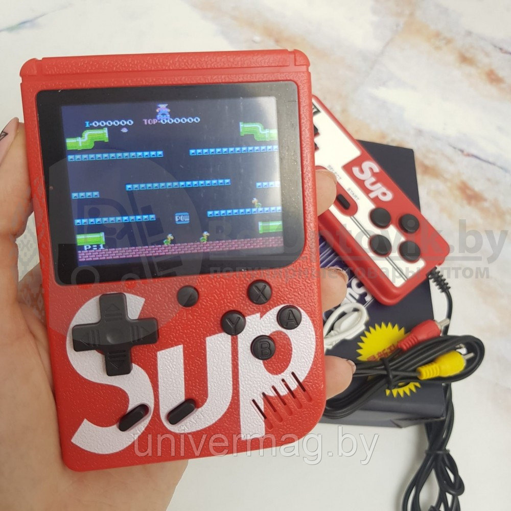 Портативная приставка с джойстиком Retro FC Game Box PLUS Sup Dendy 3 400in1 Белый с красным джойстиком - фото 9 - id-p233322935