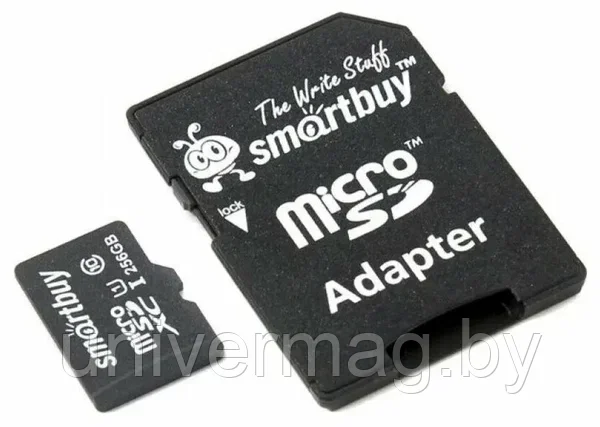Карта памяти MicroSDXC 256GB Smart Buy Class 10 UHS-I + SD адаптер - фото 2 - id-p233323191