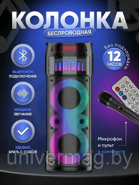 Акустическая колонка напольная Bluetooth Sing-e ZQS6221 с микрофоном