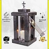 Лампада кладбище/квадратная на памятник из гранита Габбро. Высота 30 см.. См. описание ниже!!!, фото 2