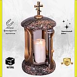 Лампада квадратная на кладбище/памятник из гранита Аврора Бронза. Высота 30см. См. описание ниже!!!, фото 2