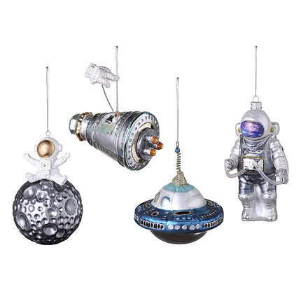 Набор ёлочных украшений Cosmic Saga из коллекции New Year Essential, 4 шт., фото 2