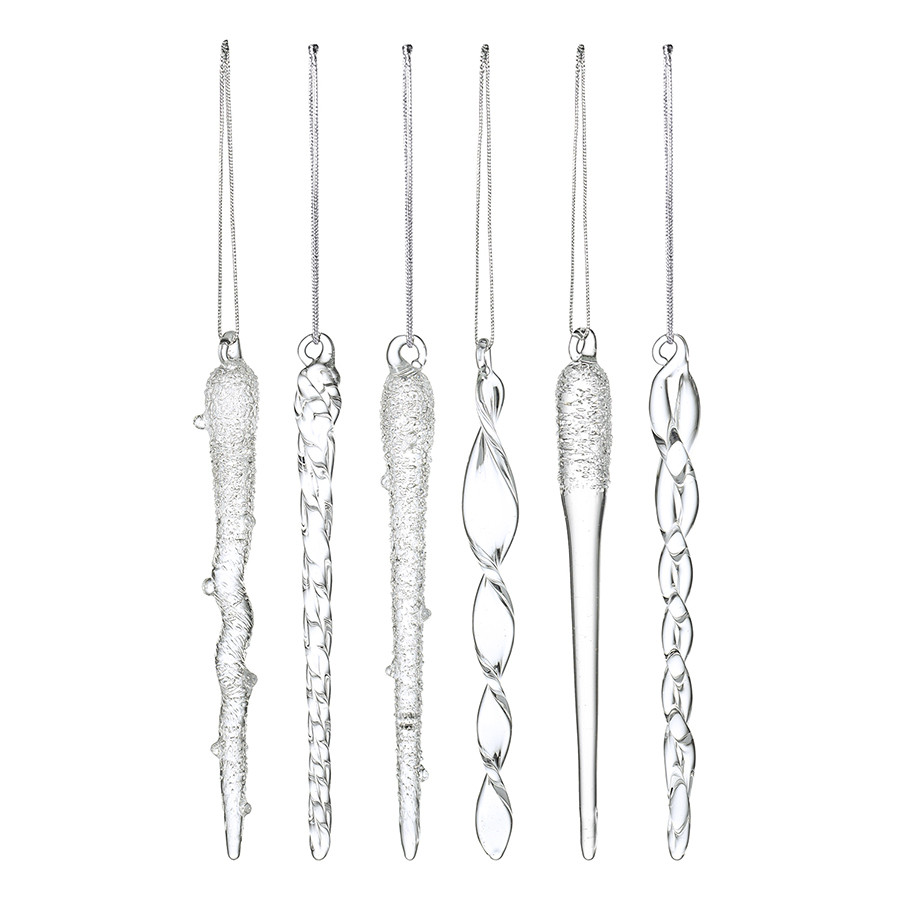 Набор ёлочных украшений Fancy icicles из коллекции New Year Essential, 6 шт.