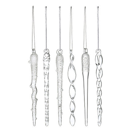 Набор ёлочных украшений Fancy icicles из коллекции New Year Essential, 6 шт., фото 2