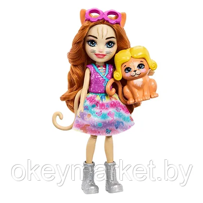 Игровой набор Mattel Enchantimals Большая машина с куклой-кошкой и питомцем, фото 2