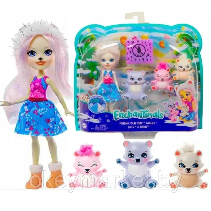 Игровой набор Enchantimals Семья белой медведицы Пристины и полярные мишки Mattel GJX47, фото 2
