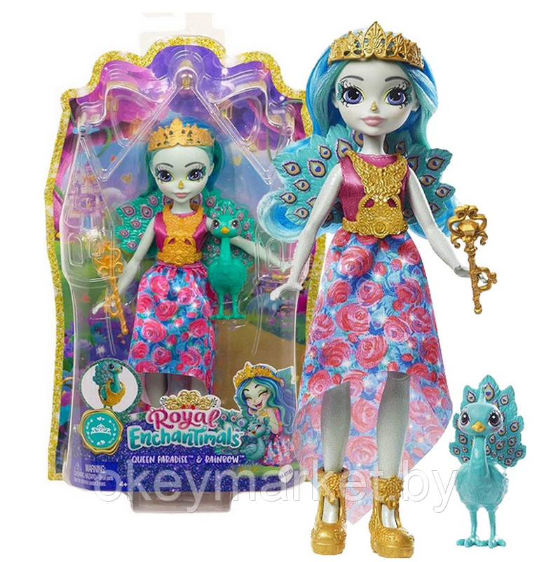 Кукла Enchantimals Королева Парадайз и питомец павлин GYJ14