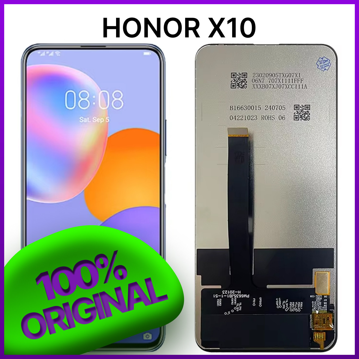 Экран Honor X10 Original 100% (FRL-L22, FRL-L23) c тачскрином, черный