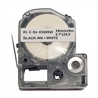 Epson LabelWorks картридж 18мм (0,7"). Совместимый. [SM] (Лента K5WBN бел/черн. стандартная адгезия (18мм×9м))