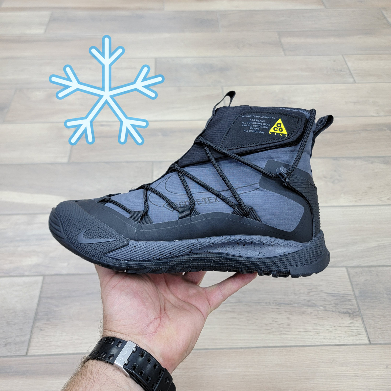 Кроссовки Wmns Nike ACG Terra Antarktik Gray с мехом
