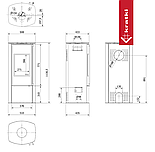Cnальная печь высокая Kratki AB ENYO R 5,5 кВт Ø 100/150 черная обшивка Thermotec, фото 3