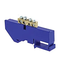 Шина изолятор на DIN-рейку (6х9) син