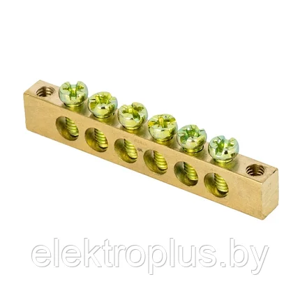 Шина PEN "ноль-земля" (6x9мм) _6 отверстий латунь крепеж по краям EKF PROxima, фото 2