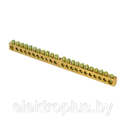 Шина PEN "ноль-земля" (8х12мм) 22 отверстий латунь крепеж по центру EKF PROxima, фото 2