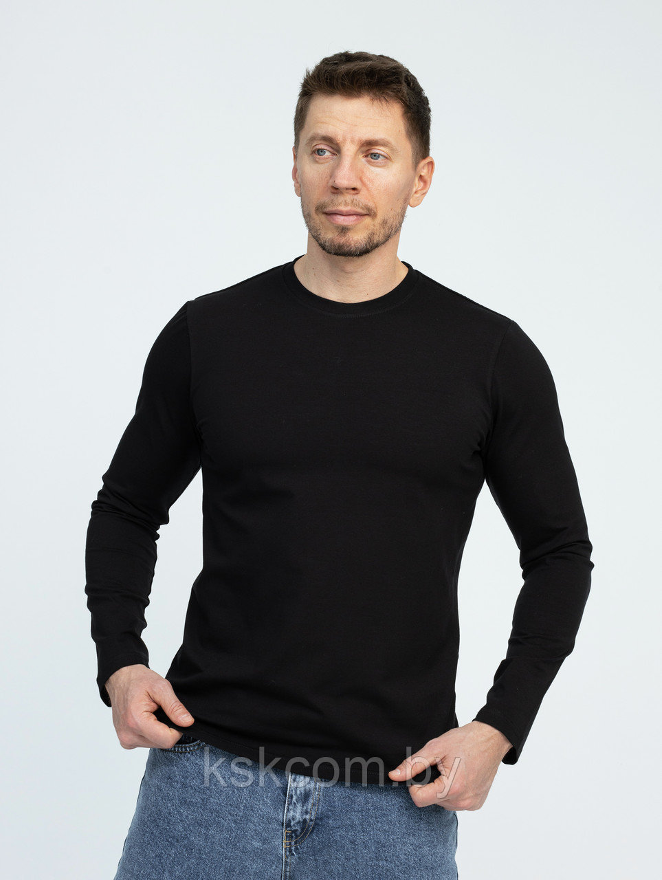 Лонгслив черный. Размер 54 (2XL) . ХЛОПОК 100% Futbitex Nature