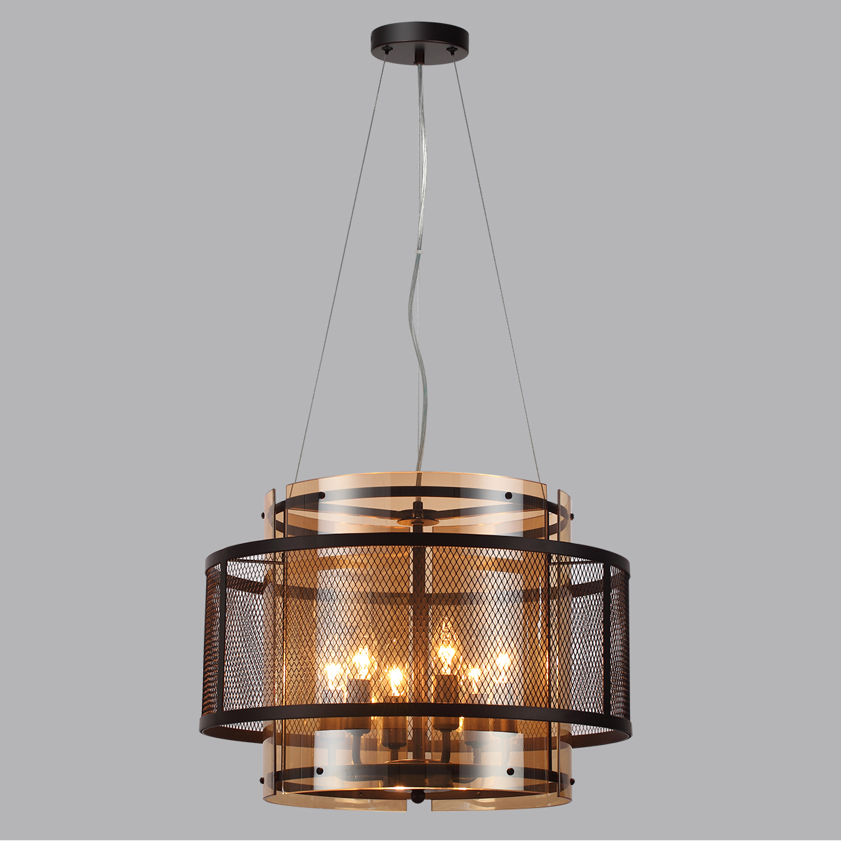 Подвесная люстра Lumion Zarina 8007/6 черный/черный, золотой металл/металл, стекло Е14 6*40W 220V
