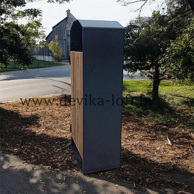 Урна с деревянной вставкой уличная DPG316
