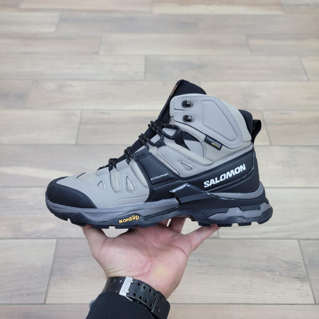 Кроссовки Salomon X Ultra 4 Mid Light Gray с мехом
