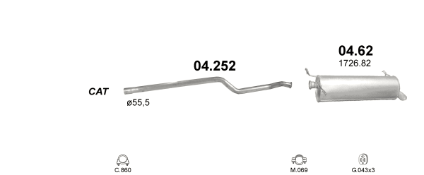 Труба глушителя средняя Citroen Xantia - фото 1 - id-p34141016