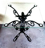 Столик кованый со стеклом №41, фото 2