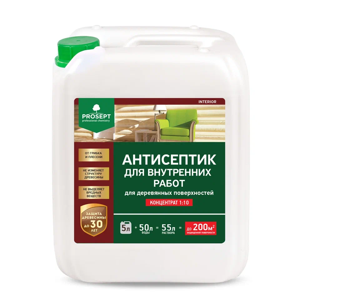 PROSEPT INTERIOR Антисептик для внутренних работ 1:10  5л