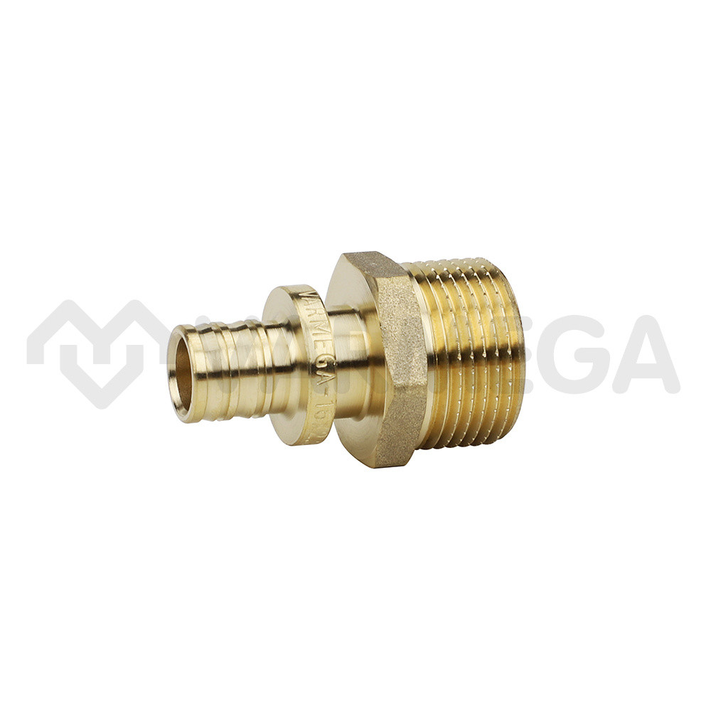 Муфта переходная (переходник) с наружной резьбой Varmega Slide-fit, 32х1", латунная, аксиальная